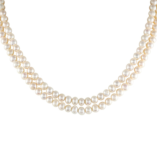 Pozlacené Stříbro 925/1000 - Náhrdelník s Barokní Sladkovodní Kultivovanou Perlou - Karátové číslo: 235.4. přibližná hmotnost: 47.14 gramů