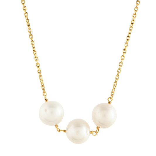 Pozlacené Stříbro 925/1000 - Náhrdelník s Barokní Sladkovodní Kultivovanou Perlou - Karátové číslo: 17.31. přibližná hmotnost: 5.92 gramů