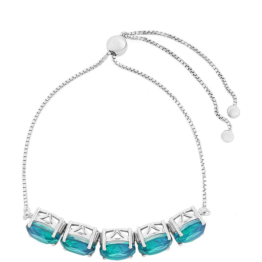 Stříbro 925/1000 - Náramek s Pavím Křemenem - Karátové číslo: 9.8. přibližná hmotnost: 7.31 gramů