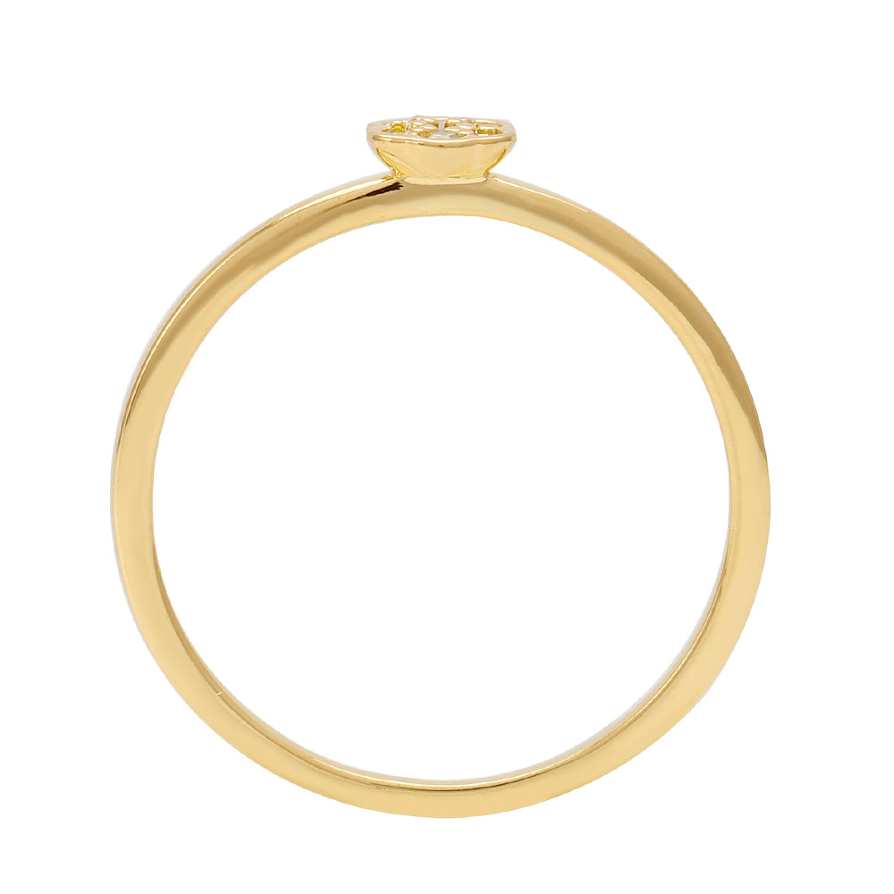 Pozlacené Stříbro 925/1000 - Prsten s Veronský zelený diamantem - Karátové číslo: 0.05. přibližná hmotnost: 1.03 gramů 5 