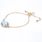 Pozlacený Stříbrný Náramek s Larimarem a Přírodním Zirkonem