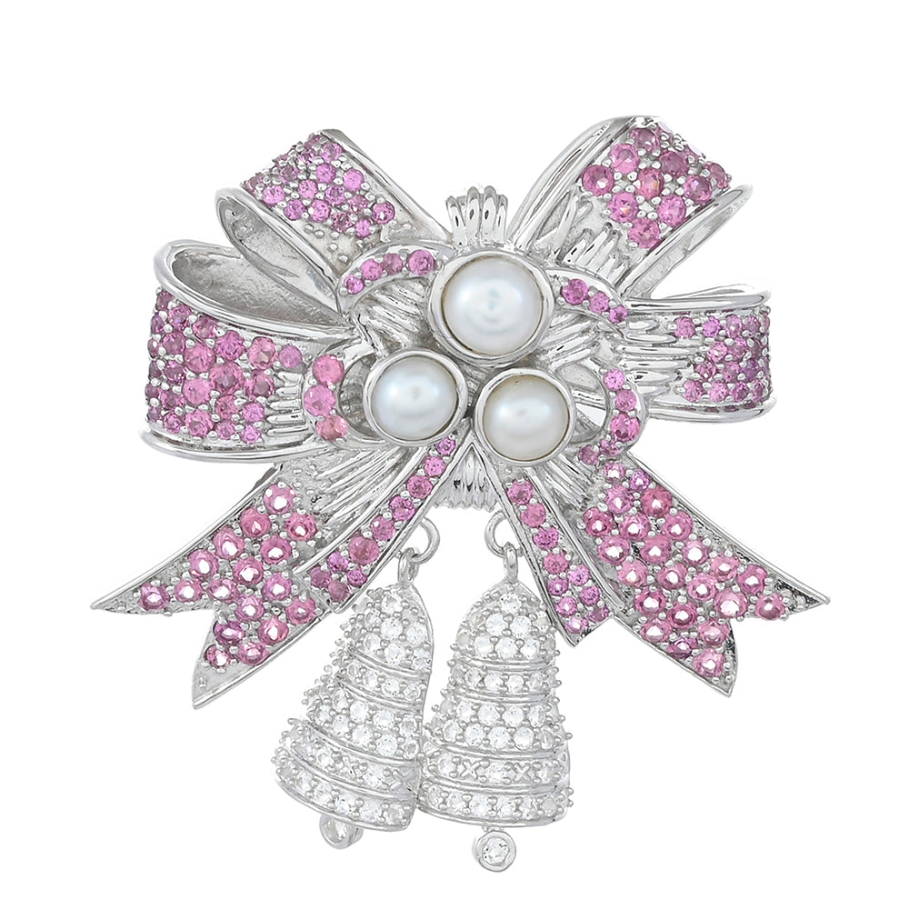 Stříbrný Brož s Rhodolitovým Granátem