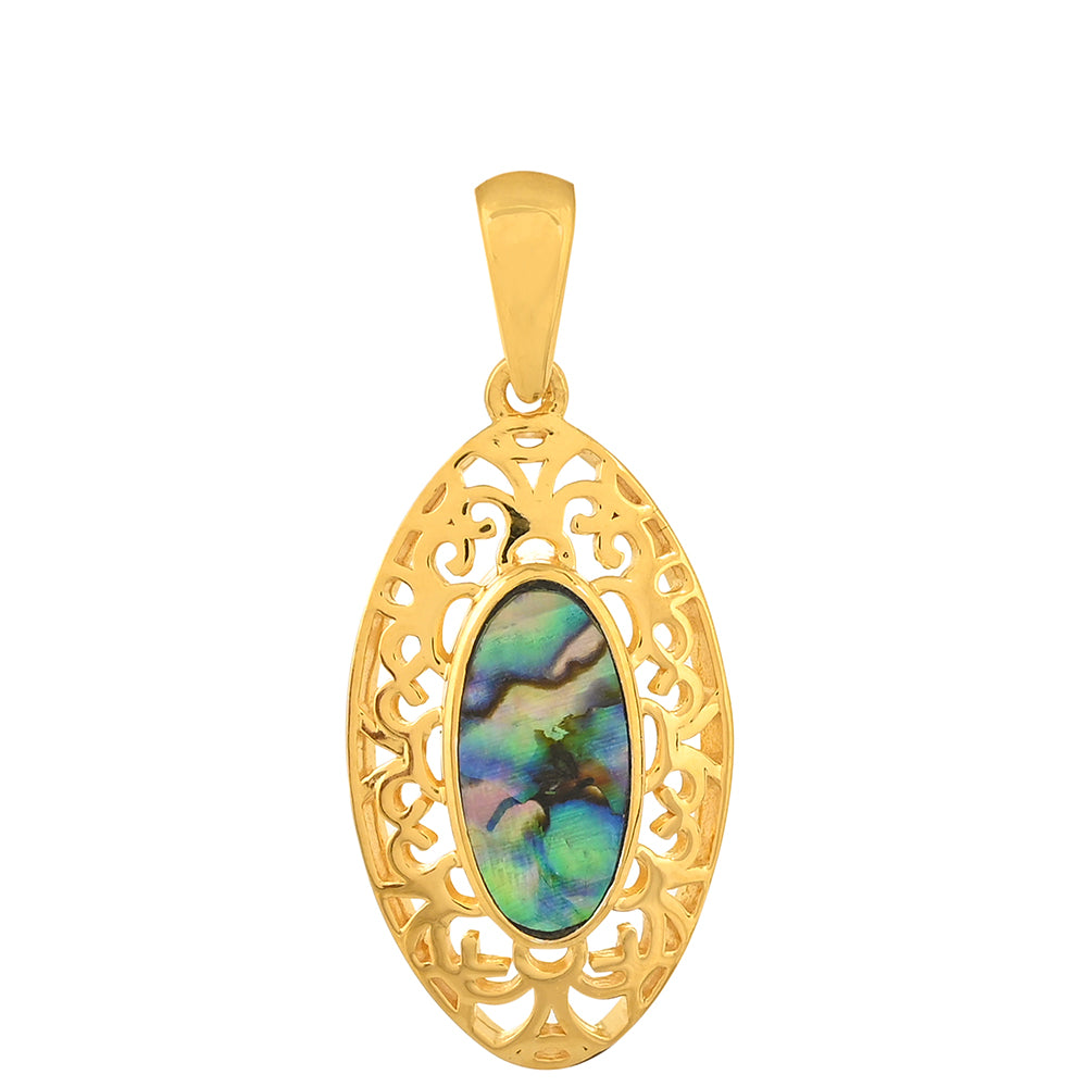 Pozlacený Stříbrný Přívěsek s Mušlí Abalone 1 