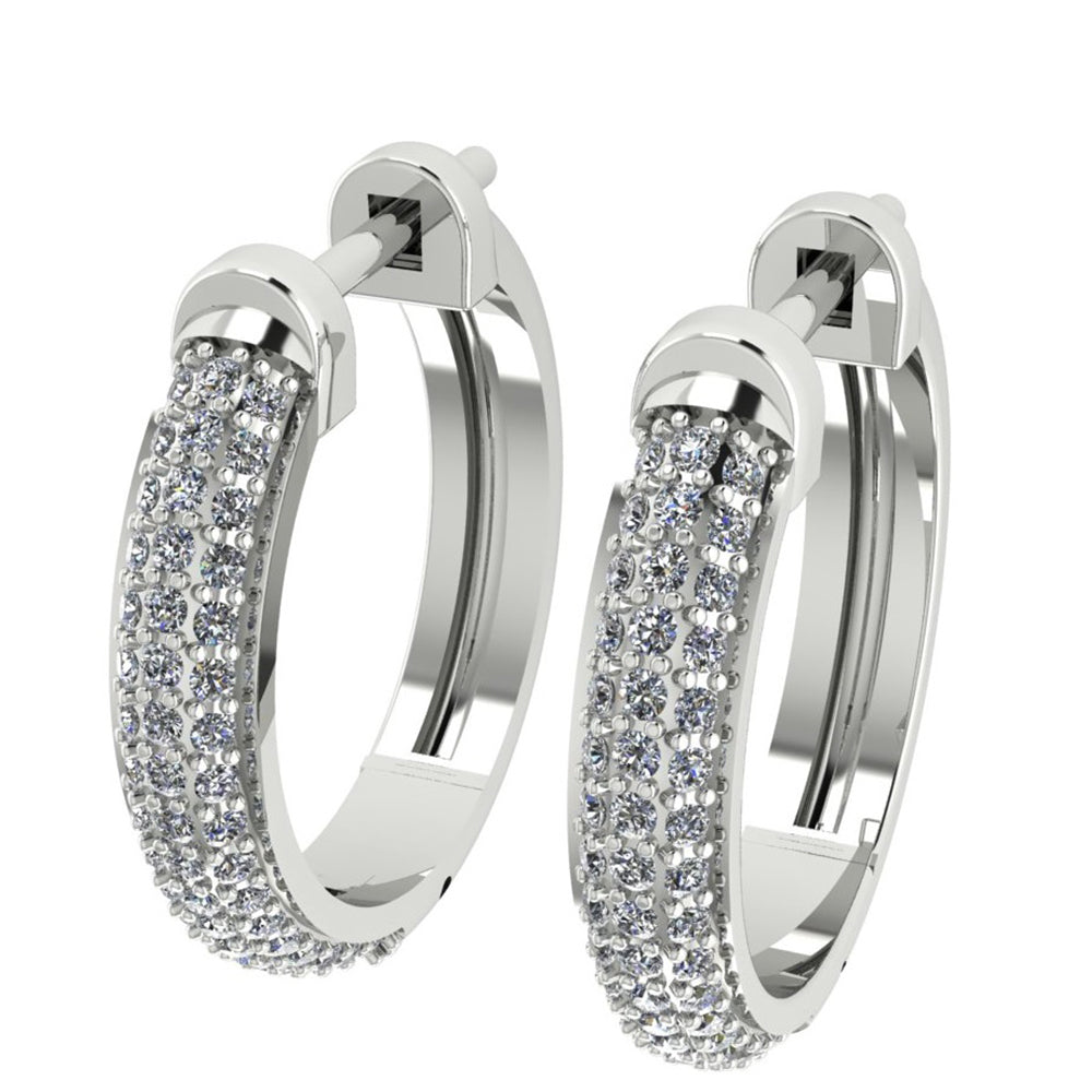 14K Zlaté Náušnice s Bílým Diamantem 2 
