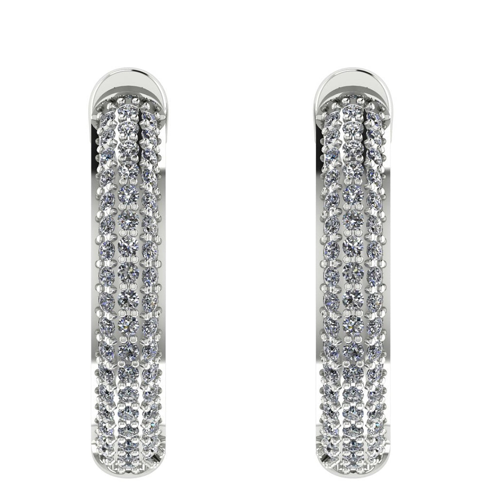 14K Zlaté Náušnice s Bílým Diamantem
