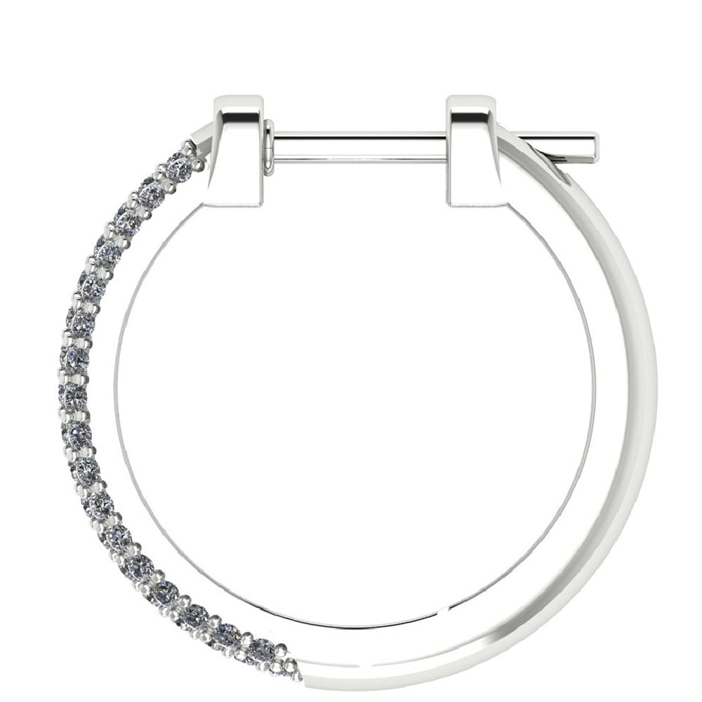14K Zlaté Náušnice s Bílým Diamantem