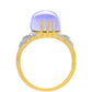 Pozlacený Stříbrný Prsten s Purpurovým Měsíčním Kamenem a Bílým Topazem