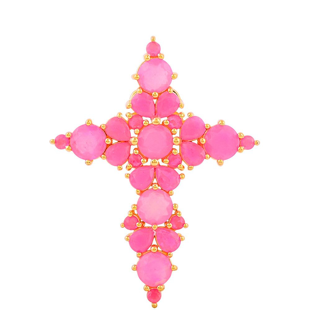 Pozlacený Stříbrný Přívěsek s Etiopským Neónově Růžovým Opálem