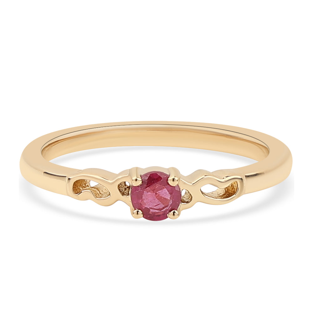 Pozlacené Stříbro 925/1000 - Prsten s Thajským Rubínem - Karátové číslo: 0.25. přibližná hmotnost: 2.07 gramů 1 