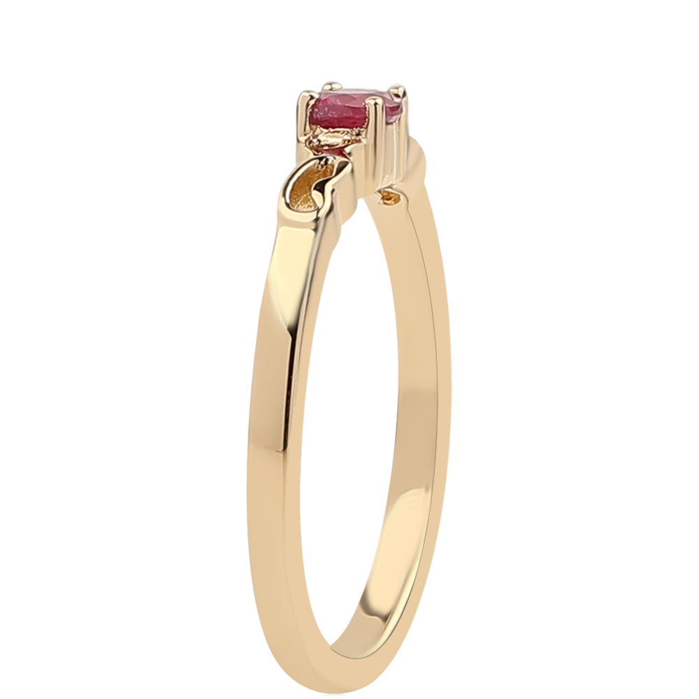 Pozlacené Stříbro 925/1000 - Prsten s Thajským Rubínem - Karátové číslo: 0.25. přibližná hmotnost: 2.07 gramů 3 