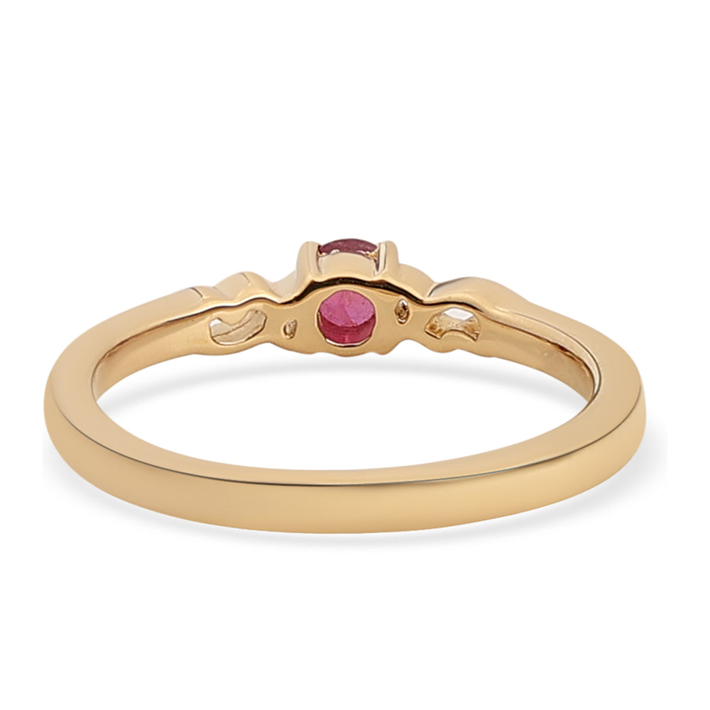 Pozlacené Stříbro 925/1000 - Prsten s Thajským Rubínem - Karátové číslo: 0.25. přibližná hmotnost: 2.07 gramů 4 