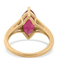 Pozlacené Stříbro 925/1000 - Prsten s Thajským Rubínem a Bílým Topazem - Karátové číslo: 3.4. přibližná hmotnost: 3.03 gramů