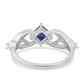 925 / 1000 Sterlingové Stříbro Prsten s Modrým Safírem a Bílým Topazem