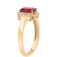 Pozlacený 925 / 1000 Sterlingové Stříbro Prsten s Thajským Rubínem a Bílým Topazem