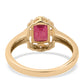 Pozlacený 925 / 1000 Sterlingové Stříbro Prsten s Thajským Rubínem a Bílým Topazem