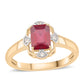 Pozlacený 925 / 1000 Sterlingové Stříbro Prsten s Thajským Rubínem a Bílým Topazem