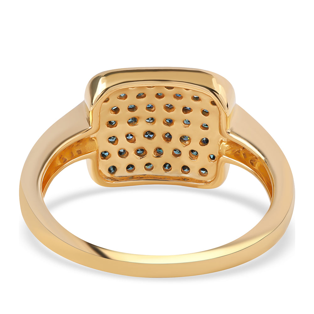 Pozlacený 925 / 1000 Sterlingové Stříbro Prsten s Modrým Diamantem a Bílým Diamantem 3 