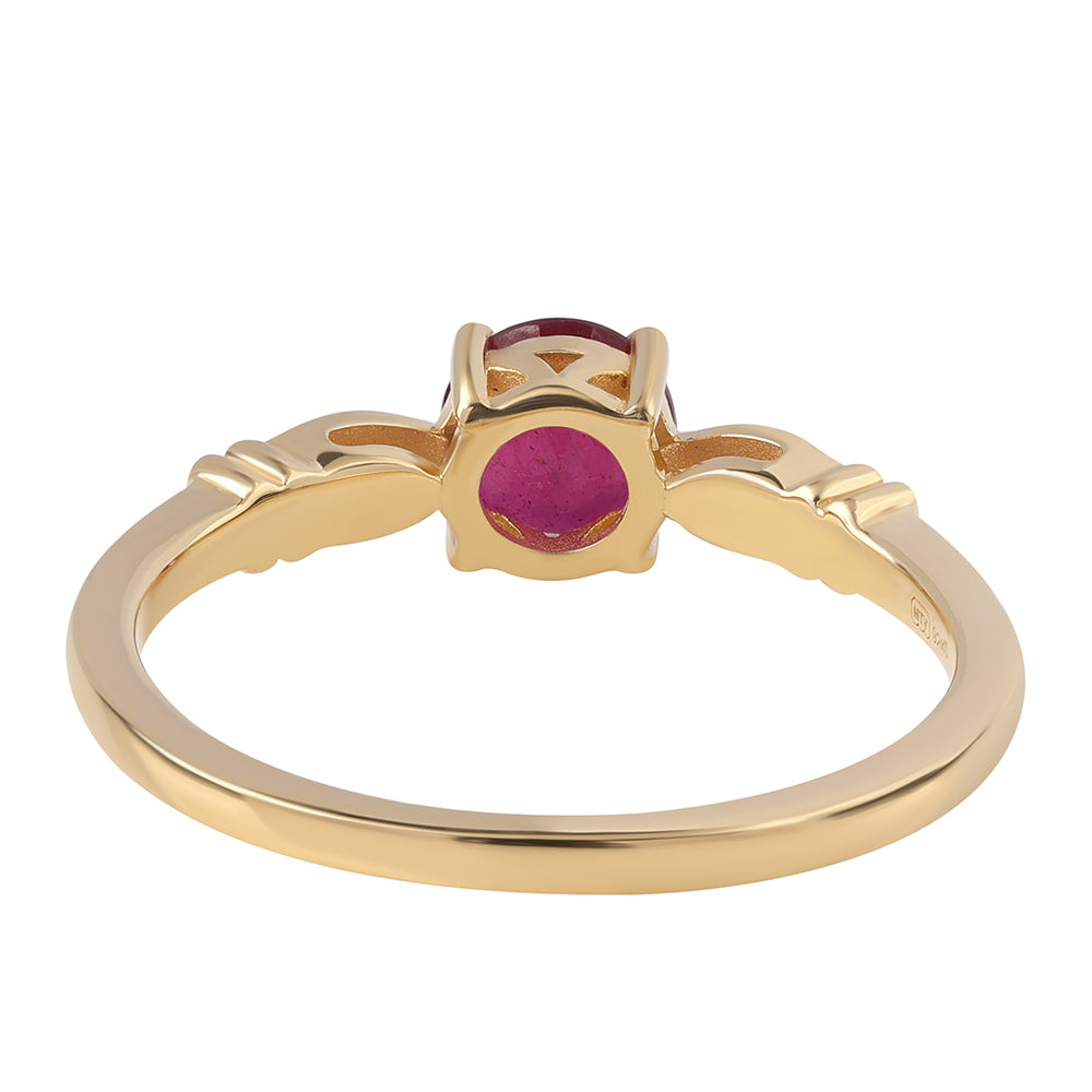 Pozlacené Sterlingové Stříbro 925 / 1000 - Prsten s Mozambickým Rubínem 3 