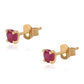 Pozlacené Stříbro 925/1000 - Náušnice s Mozambickým Rubínem - Karátové číslo: 1.1. přibližná hmotnost: 0.85 gramů