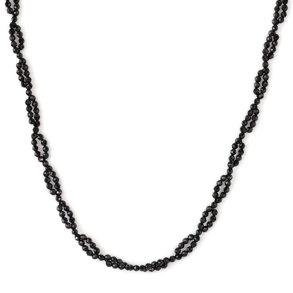 Pozlacené Stříbro 925/1000 - Náhrdelník s Černým spinelem - Karátové číslo: 30.75. přibližná hmotnost: 7.08 gramů