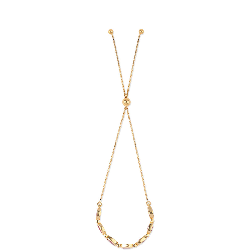 Pozlacený 925 / 1000 Sterlingové Stříbro Náramek s Mozambickým Rubínem 3 