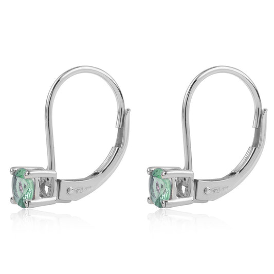 Stříbrné Náušnice s Brazilským Smaragdem