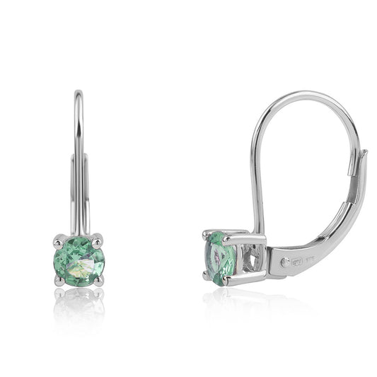 Stříbrné Náušnice s Brazilským Smaragdem