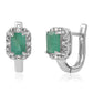 925 / 1000 Sterlingové Stříbro Náušnice s Brazilským Smaragdem a Bílým Topazem