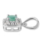 Stříbro 925/1000 - Sada s Brazilským Smaragdem a Bílým Topazem - Karátové číslo: 1.18. přibližná hmotnost: 4.37 gramů ( Náušnice+Prsten+Přívěsek )