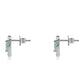 Stříbro 925/1000 - Náušnice s Brazilským Smaragdem a Bílým Topazem - Karátové číslo: 0.41. přibližná hmotnost: 1.17 gramů