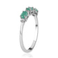 Stříbro 925/1000 - Prsten s Brazilským Smaragdem a Bílým Topazem - Karátové číslo: 0.9. přibližná hmotnost: 1.96 gramů