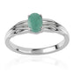 Stříbro 925/1000 - Prsten s Brazilským Smaragdem - Karátové číslo: 0.75. přibližná hmotnost: 2.71 gramů