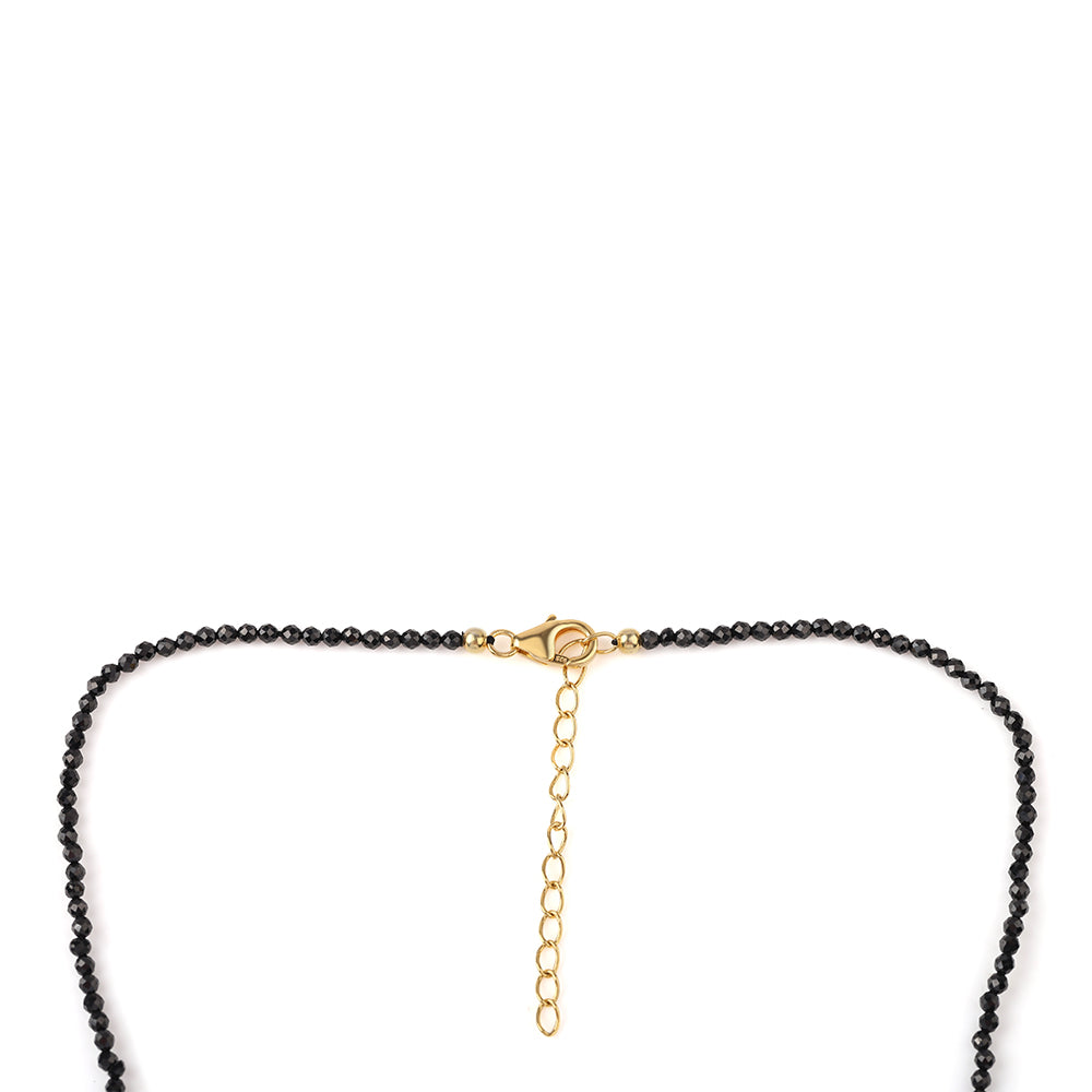 Pozlacené Stříbro 925/1000 - Náhrdelník s Černým spinelem - Karátové číslo: 66.26. přibližná hmotnost: 14.18 gramů 3 