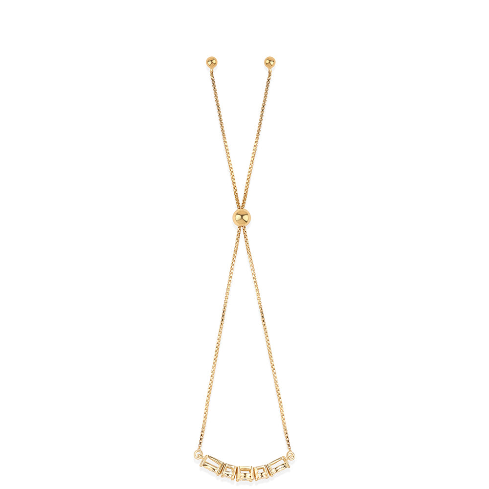 Pozlacené Stříbro 925/1000 - Náramek s Modrým Diamantem - Karátové číslo: 0.04. přibližná hmotnost: 3.07 gramů 2 