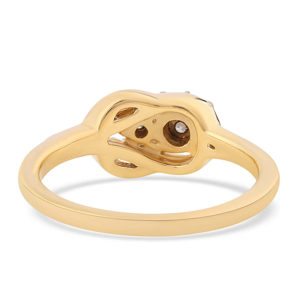 Pozlacený 925 / 1000 Sterlingové Stříbro Prsten s Bílým Diamantem 6 