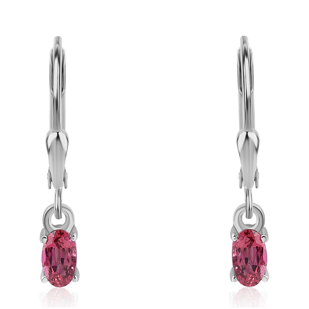 Stříbro 925/1000 - Náušnice s Cruizero Rubelitem - Karátové číslo: 0.5. přibližná hmotnost: 1.22 gramů