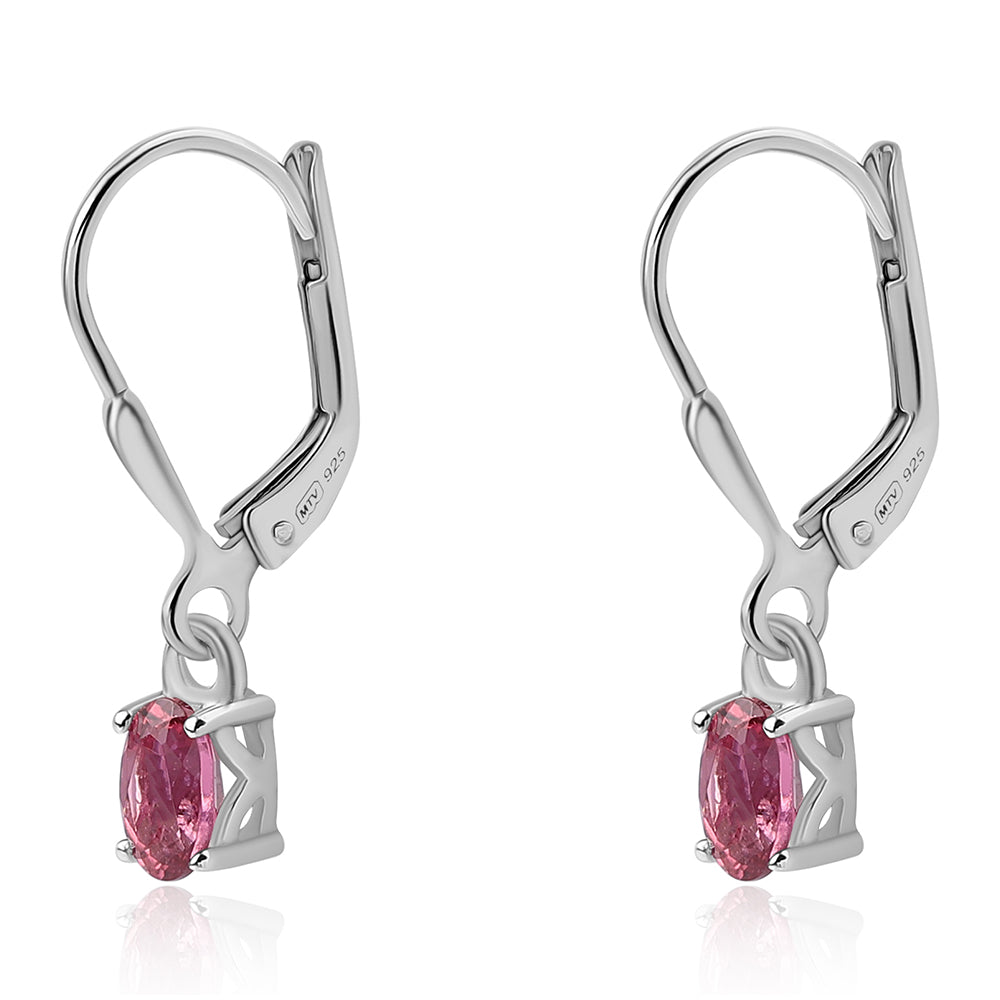 Stříbro 925/1000 - Náušnice s Cruizero Rubelitem - Karátové číslo: 0.5. přibližná hmotnost: 1.22 gramů 2 