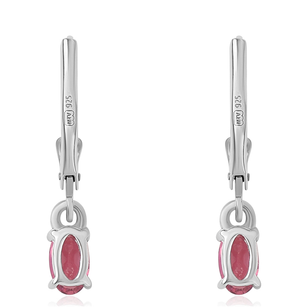 Stříbro 925/1000 - Náušnice s Cruizero Rubelitem - Karátové číslo: 0.5. přibližná hmotnost: 1.22 gramů 3 