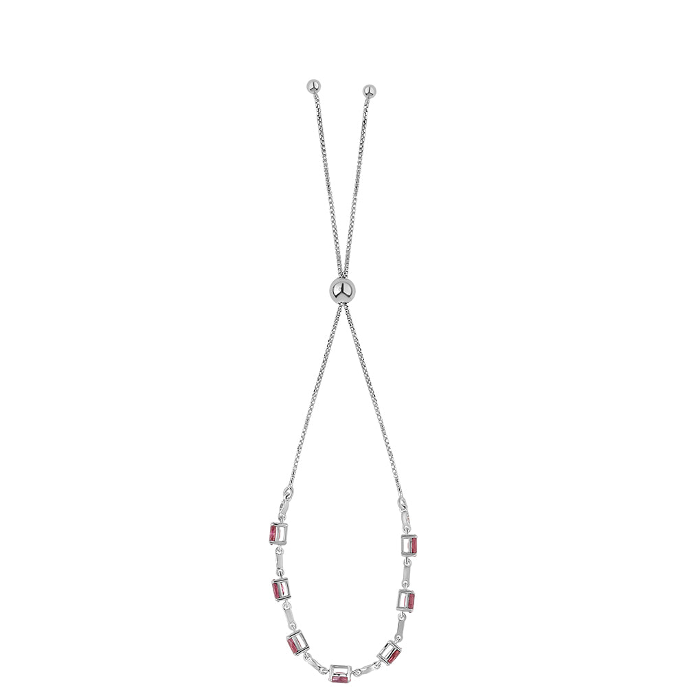 Stříbro 925/1000 - Náramek s Cruizero Rubelitem a Bílým Topazem - Karátové číslo: 1.78. přibližná hmotnost: 3.83 gramů 3 