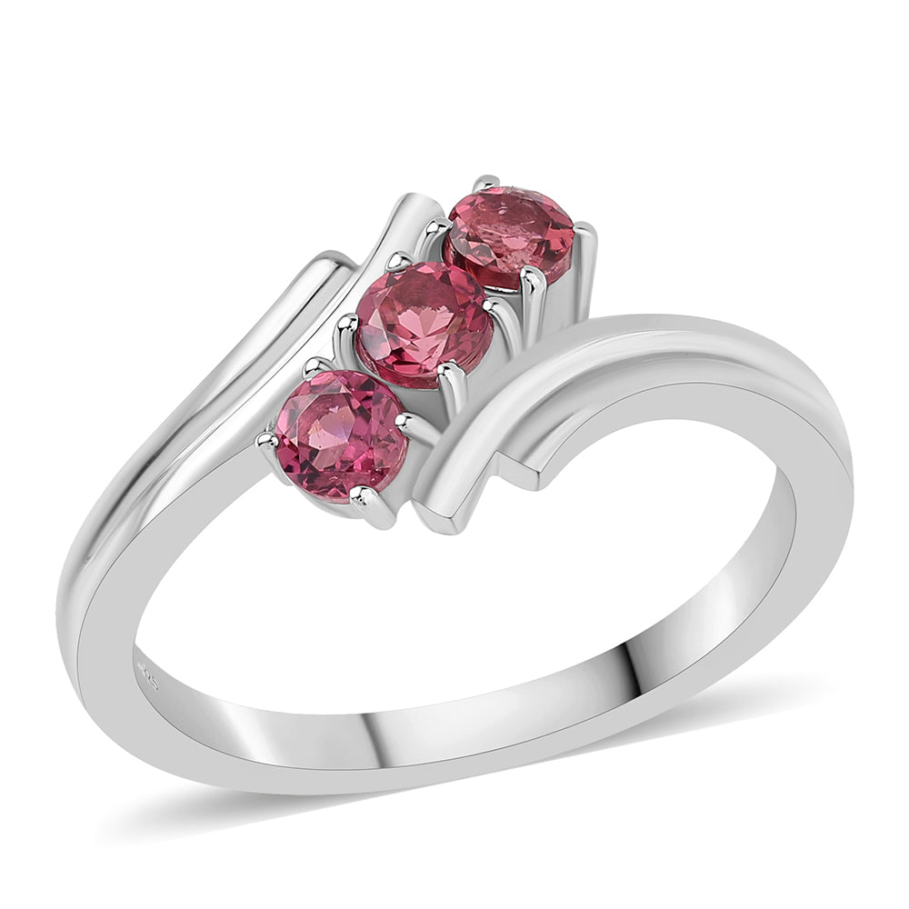 Stříbro 925/1000 - Prsten s Cruizero Rubelitem - Karátové číslo: 0.75. přibližná hmotnost: 3.08 gramů 1 