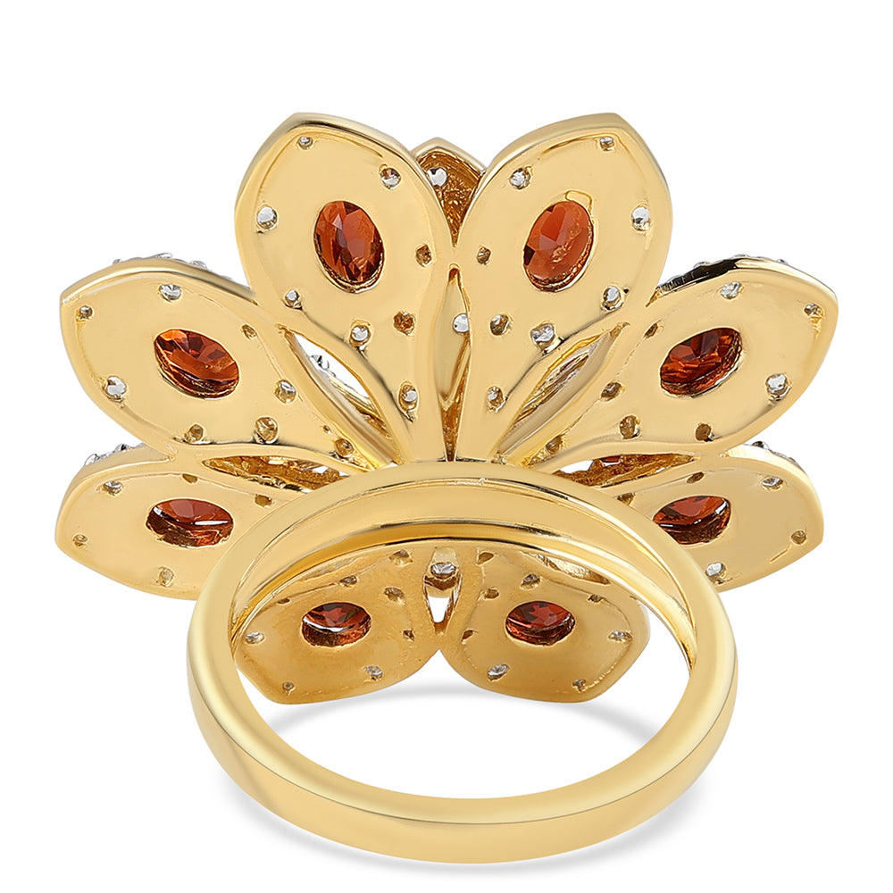 Pozlacený 925 / 1000 Sterlingové Stříbro Prsten s Bartonským Granátem a Bílým Topazem 3 