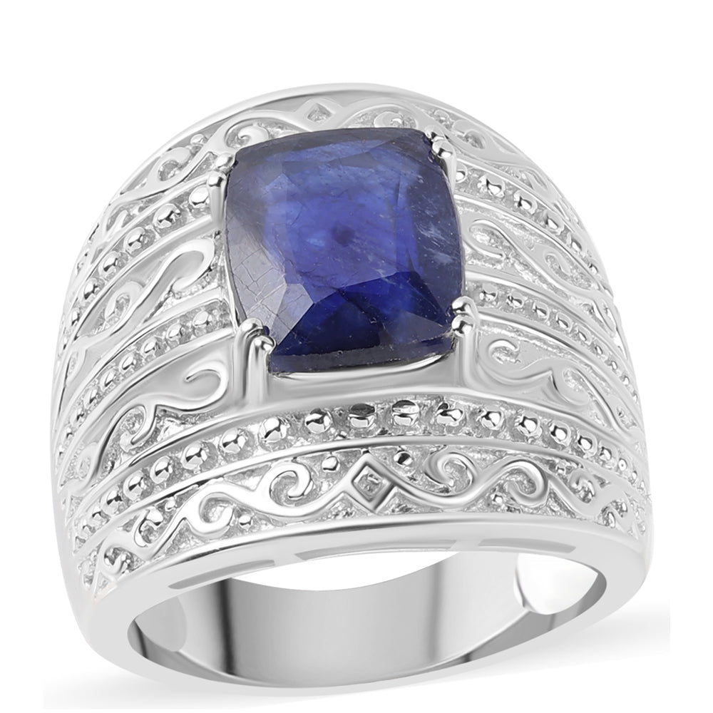 Stříbrný Prsten s Australským Modrým Safírem 1 