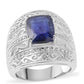 Stříbrný Prsten s Australským Modrým Safírem
