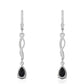 Stříbrné Náušnice s Půlnočně Černým Etiopským Opálem z Lega Dembi a Bílým Topazem