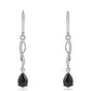 Stříbrné Náušnice s Půlnočně Černým Etiopským Opálem z Lega Dembi a Bílým Topazem