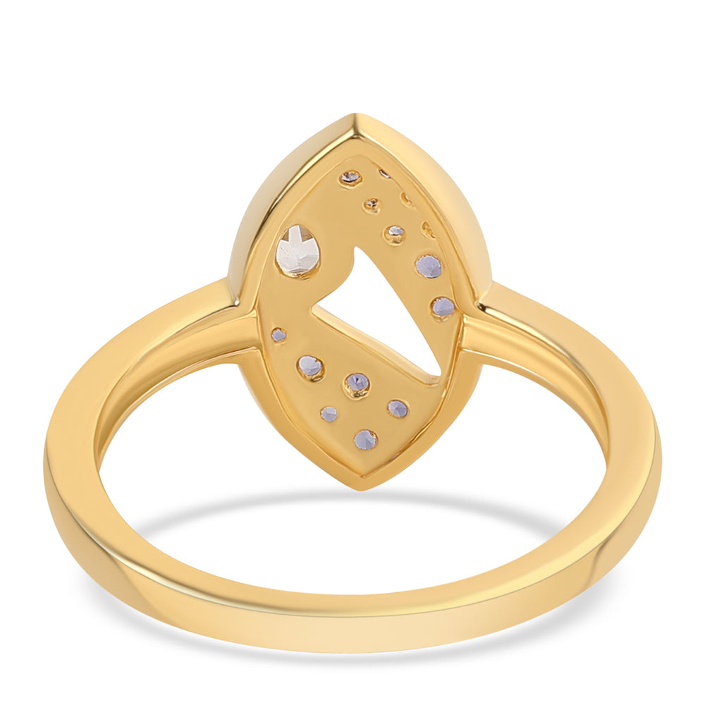 Pozlacený 925 / 1000 Sterlingové Stříbro Prsten s Iolitem a Bílým Topazem 2 