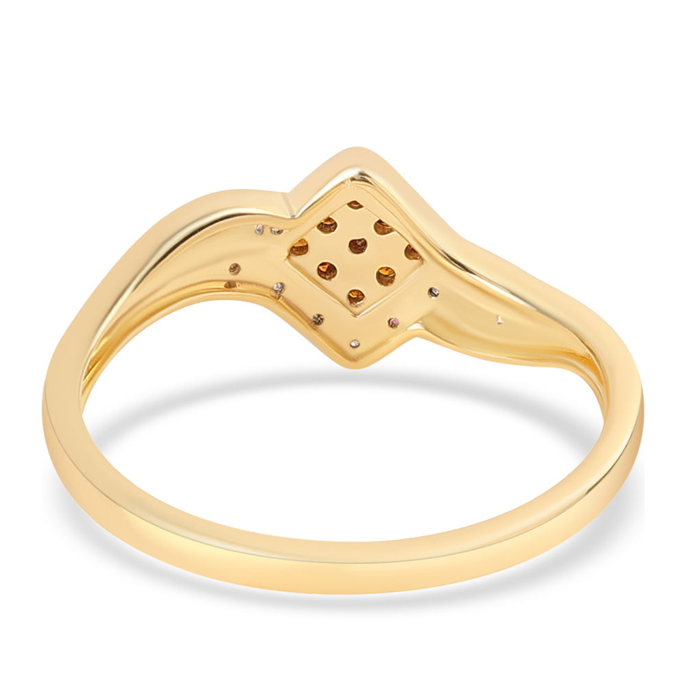 Pozlacený 925 / 1000 Sterlingové Stříbro Prsten s Červeným Diamantem a Bílým Diamantem 3 