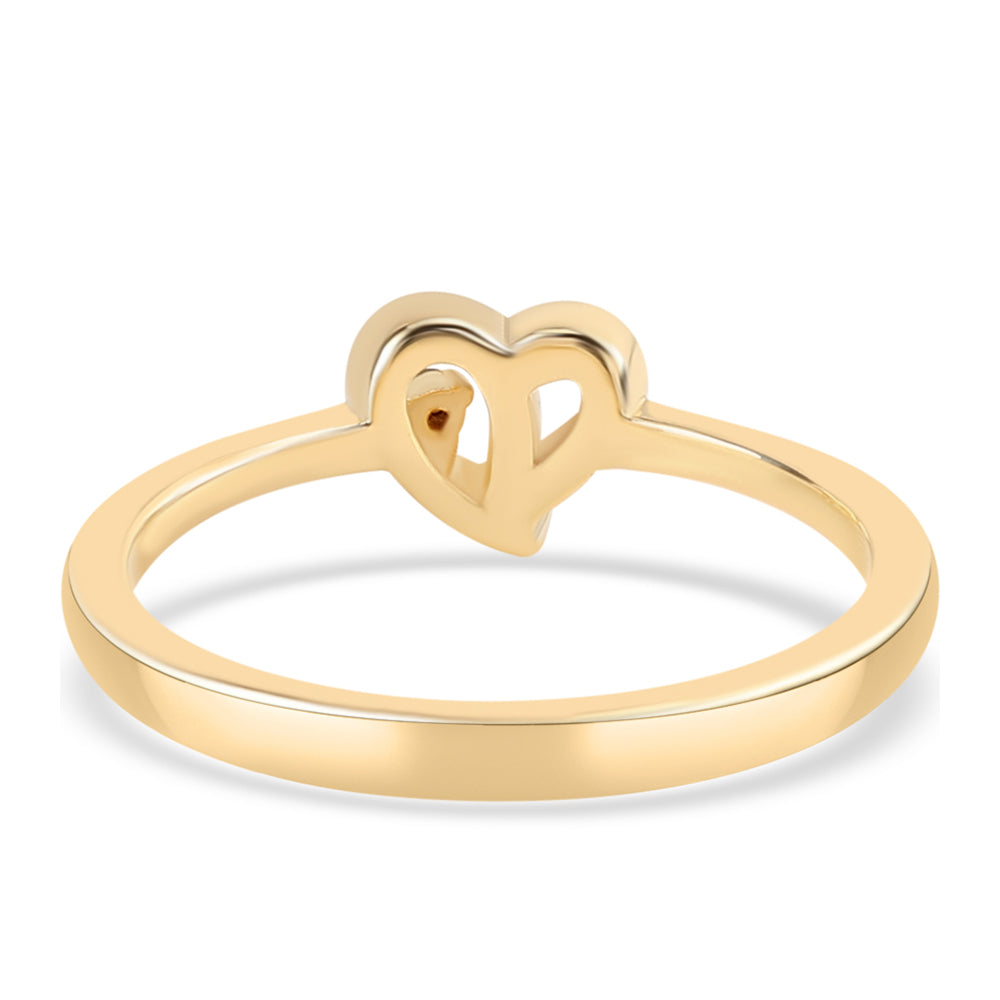 Pozlacené Stříbro 925/1000 - Prsten s Červeným Diamantem a Bílým Diamantem - Karátové číslo: 0.02. přibližná hmotnost: 2.34 gramů