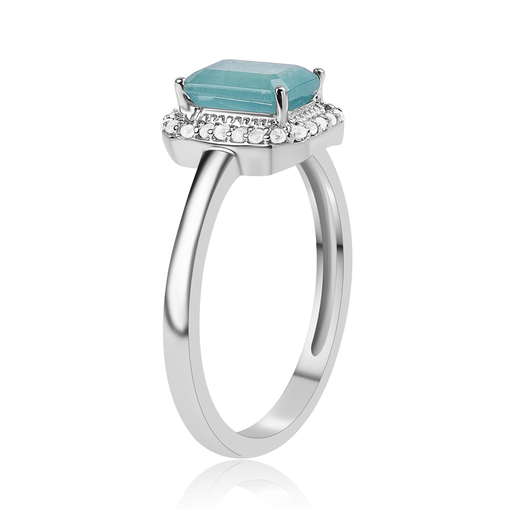 925 / 1000 Sterlingové Stříbro Prsten s Grandidieritem a Bílým Topazem 2 