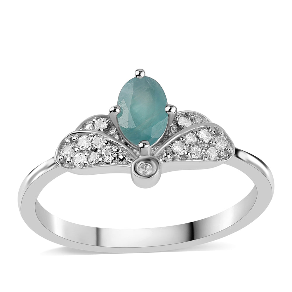 925 / 1000 Sterlingové Stříbro Prsten s Grandidieritem a Bílým Topazem 1 